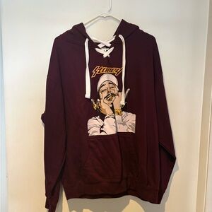 Post Malone Maroon Graphic Hoodie